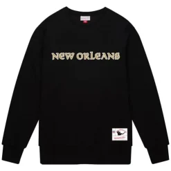 Mitchell & Ness Hoodies & Sweatshirts-Team Wordmark 1 Crew New Orleans Saints