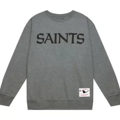 Mitchell & Ness Hoodies & Sweatshirts-Team Wordmark 2 Crew New Orleans Saints