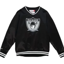 Mitchell & Ness Jackets & Outerwear-4Th And Inches Satin Pullover Oakland Raiders