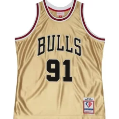 Mitchell & Ness Nba Swingman-75Th Anniversary Gold Swingman Dennis Rodman Chicago Bulls 1997-98 Jersey
