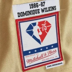 Mitchell & Ness Nba Swingman-75Th Anniversary Gold Swingman Dominique Wilkins Atlanta Hawks 1986-87 Jersey
