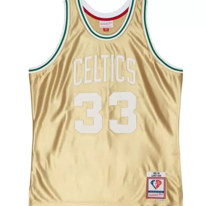 Mitchell & Ness Nba Swingman-75Th Anniversary Gold Swingman Larry Bird Boston Celtics 1985-86 Jersey