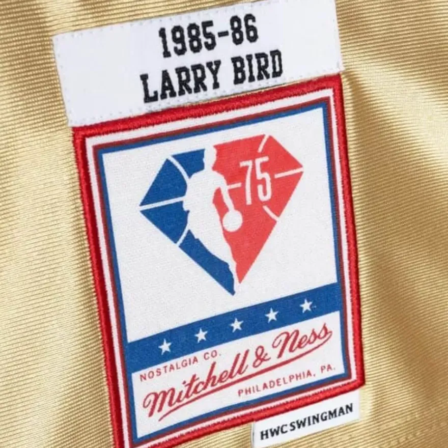 Mitchell & Ness Nba Swingman-75Th Anniversary Gold Swingman Larry Bird Boston Celtics 1985-86 Jersey
