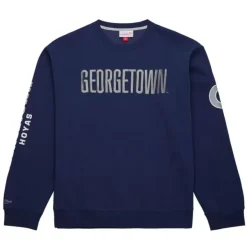 Mitchell & Ness Hoodies & Sweatshirts-There And Back Fleece Crew Georgetown University