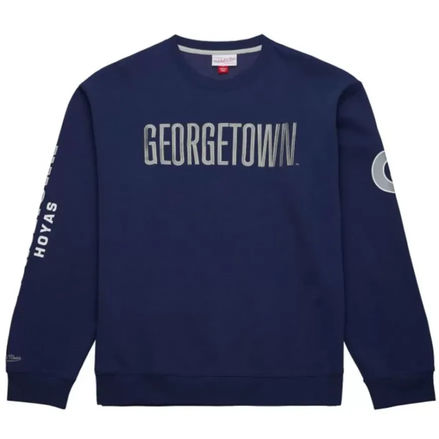 Mitchell & Ness Hoodies & Sweatshirts-There And Back Fleece Crew Georgetown University