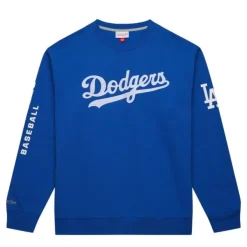 Mitchell & Ness Hoodies & Sweatshirts-There And Back Fleece Crew Current Logo Los Angeles Dodgers
