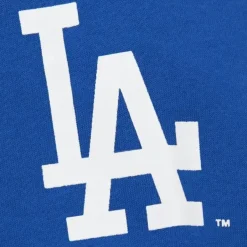 Mitchell & Ness Hoodies & Sweatshirts-There And Back Fleece Crew Current Logo Los Angeles Dodgers