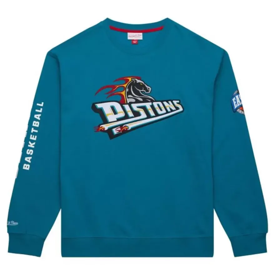 Mitchell & Ness Hoodies & Sweatshirts-There And Back Fleece Crew Detroit Pistons