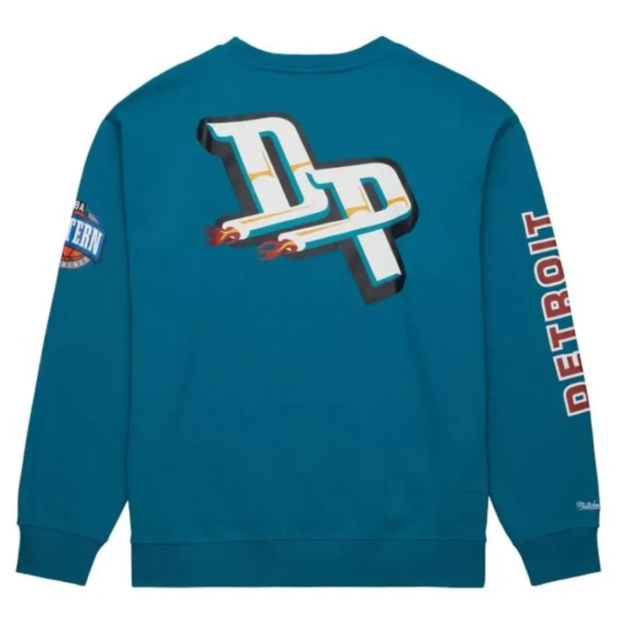 Mitchell & Ness Hoodies & Sweatshirts-There And Back Fleece Crew Detroit Pistons