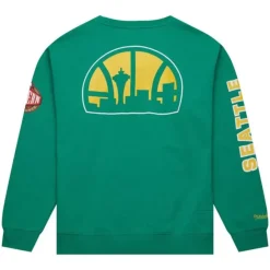Mitchell & Ness Hoodies & Sweatshirts-There And Back Fleece Crew Seattle Supersonics