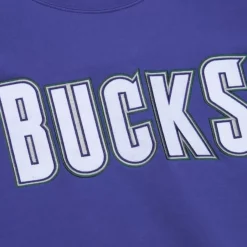 Mitchell & Ness Hoodies & Sweatshirts-There And Back Fleece Crew Milwaukee Bucks