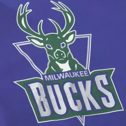 Mitchell & Ness Hoodies & Sweatshirts-There And Back Fleece Crew Milwaukee Bucks