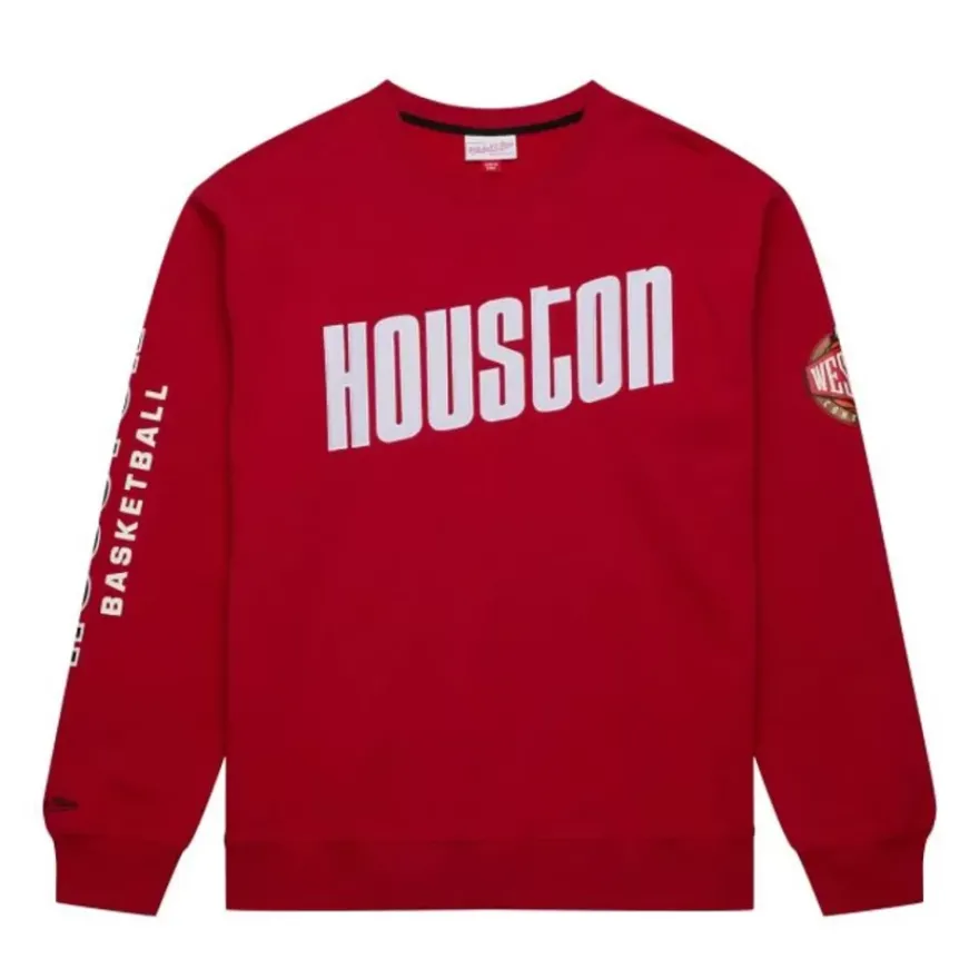 Mitchell & Ness Hoodies & Sweatshirts-There And Back Fleece Crew Houston Rockets