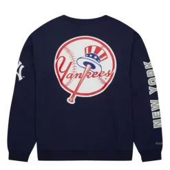 Mitchell & Ness Hoodies & Sweatshirts-There And Back Fleece Crew Current Logo New York Yankees