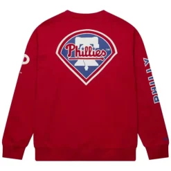Mitchell & Ness Hoodies & Sweatshirts-There And Back Fleece Crew Current Logo Philadelphia Phillies