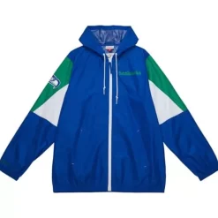 Mitchell & Ness Jackets & Outerwear-Throw It Back Full Zip Windbreaker Seattle Seahawks