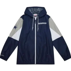 Mitchell & Ness Jackets & Outerwear-Throw It Back Full Zip Windbreaker Dallas Cowboys