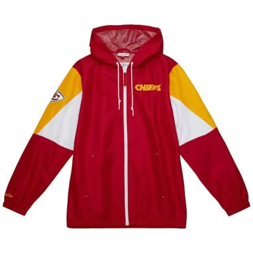 Mitchell & Ness Jackets & Outerwear-Throw It Back Full Zip Windbreaker Kansas City Chiefs