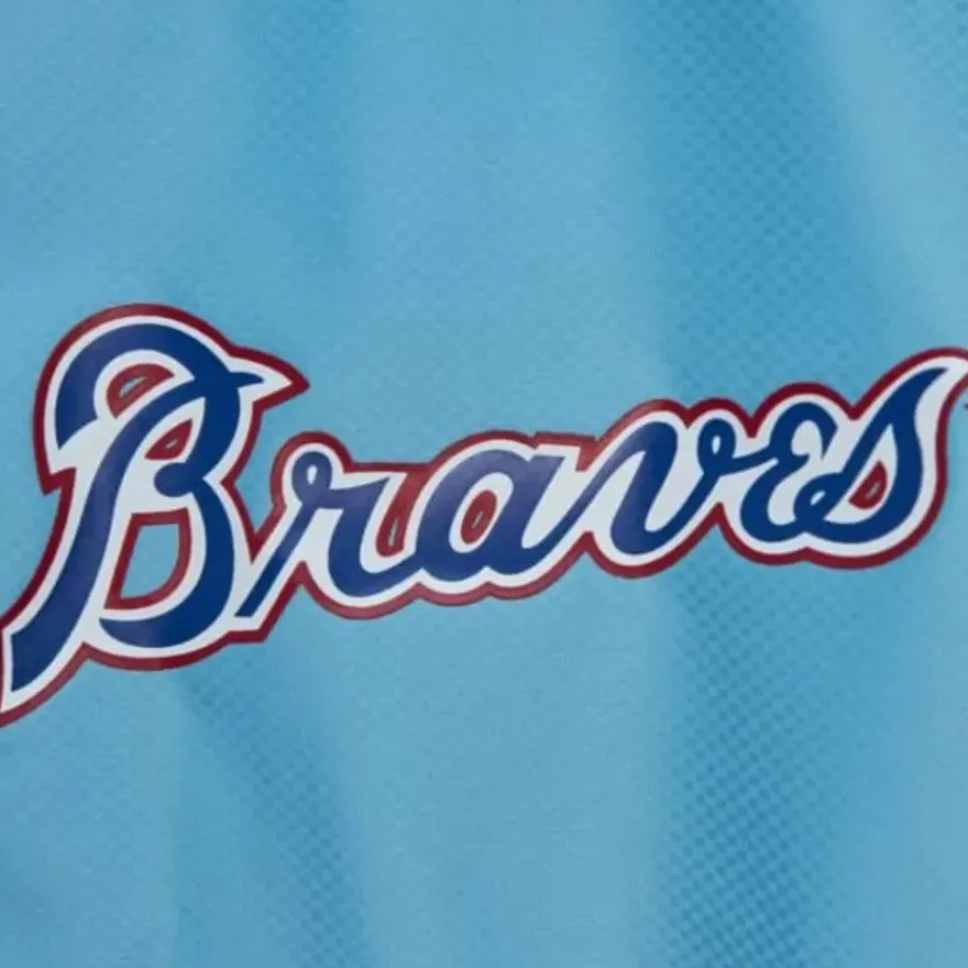 Mitchell & Ness Jackets & Outerwear-Throw It Back Full Zip Windbreaker Atlanta Braves