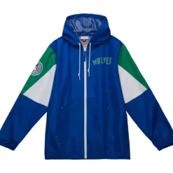 Mitchell & Ness Jackets & Outerwear-Throw It Back Full Zip Windbreaker Minnesota Timberwolves
