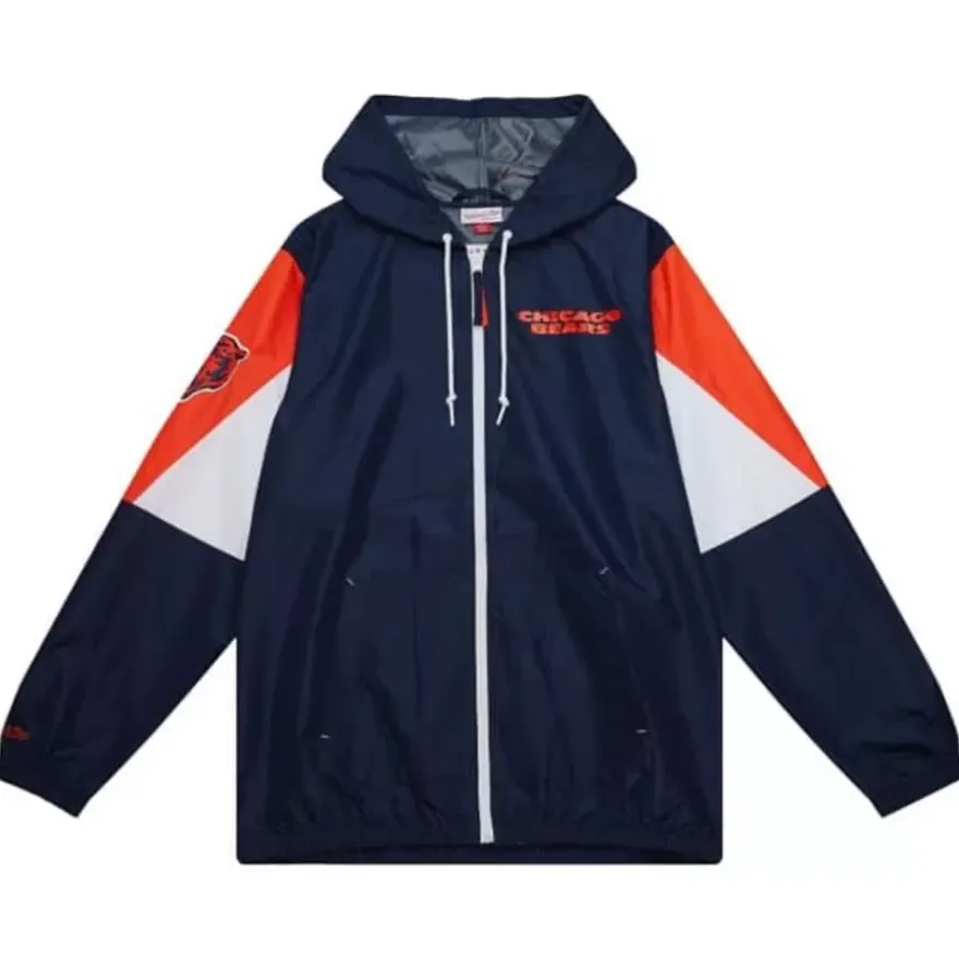Mitchell & Ness Jackets & Outerwear-Throw It Back Full Zip Windbreaker Chicago Bears