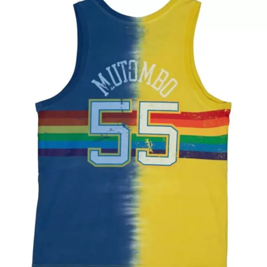 Mitchell & Ness T-Shirts & Tops-Tie Dye Cotton N&N Tank Denver Nuggets Dikembe Mutombo