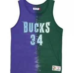 Mitchell & Ness T-Shirts & Tops-Tie Dye Cotton N&N Tank Milwaukee Bucks Ray Allen