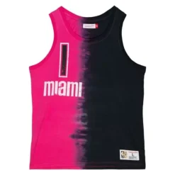 Mitchell & Ness T-Shirts & Tops-Tie Dye Cotton N&N Tank Miami Heat Chris Bosh