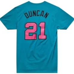 Mitchell & Ness T-Shirts & Tops-Traditional Name & Number Tee San Antonio Spurs 2014-15 Tim Duncan