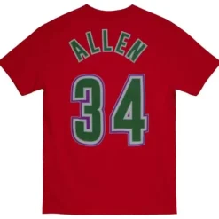 Mitchell & Ness T-Shirts & Tops-Traditional Name & Number Tee Milwaukee Bucks 1996-97 Ray Allen