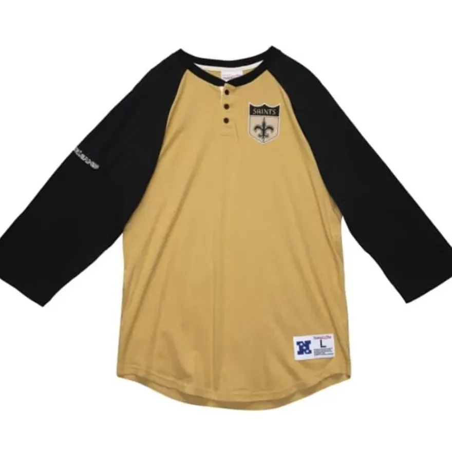 Mitchell & Ness T-Shirts & Tops-Ultimate Play Henley New Orleans Saints
