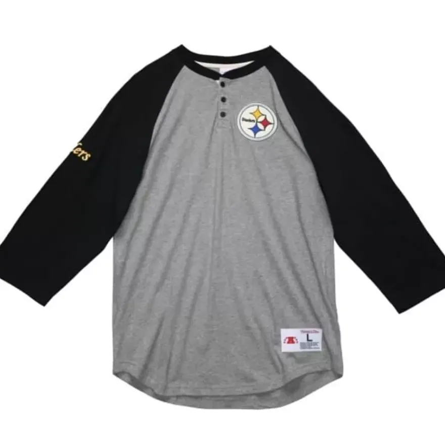 Mitchell & Ness T-Shirts & Tops-Ultimate Play Henley Pittsburgh Steelers