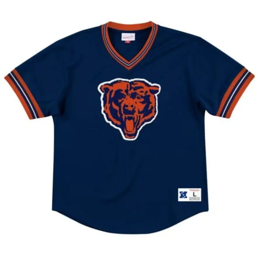 Mitchell & Ness T-Shirts & Tops-Unbeaten Mesh V-Neck Chicago Bears