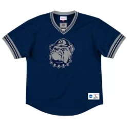 Mitchell & Ness T-Shirts & Tops-Unbeaten Mesh V-Neck Georgetown University