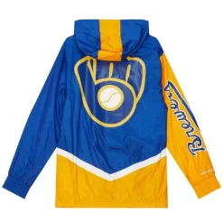 Mitchell & Ness Jackets & Outerwear-Undeniable Full Zip Windbreaker Milwaukee Brewers