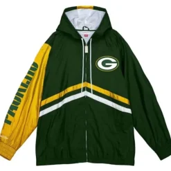 Mitchell & Ness Jackets & Outerwear-Undeniable Full Zip Windbreaker Green Bay Packers