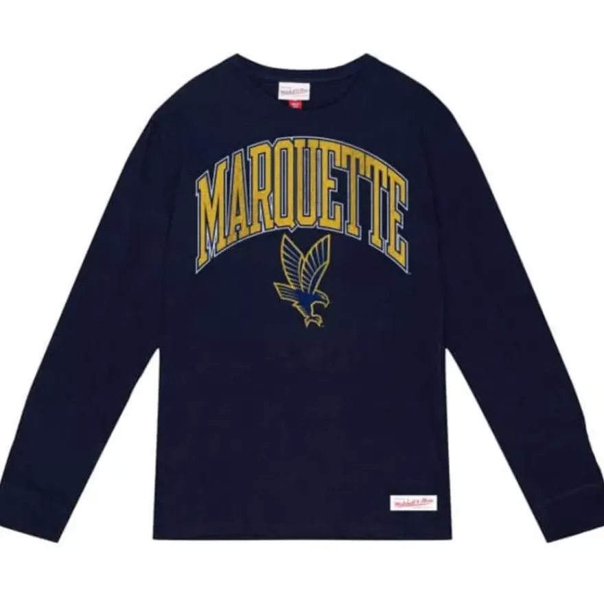 Mitchell & Ness T-Shirts & Tops-University Arch Logo Ls Tee Marquette University