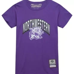 Mitchell & Ness T-Shirts & Tops-University Arch Logo Ls Tee Northwestern University