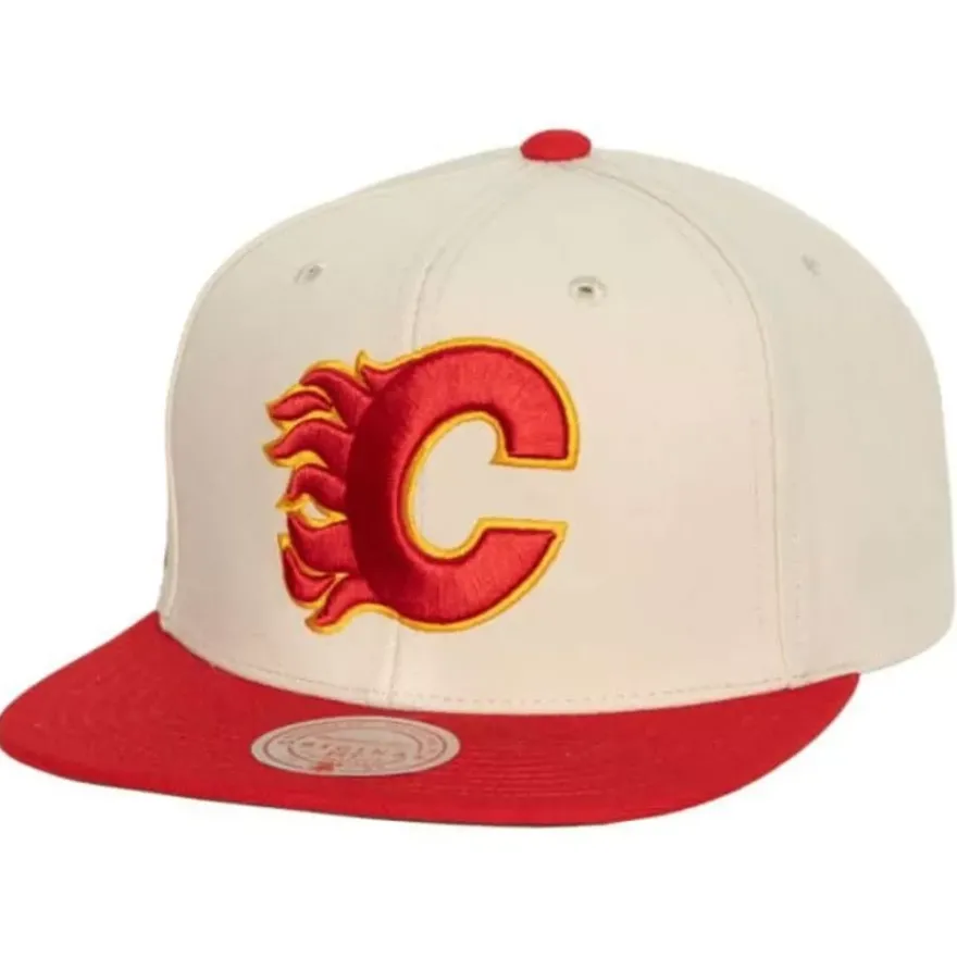Mitchell & Ness Snapback-Vintage Cream Snapback Calgary Flames