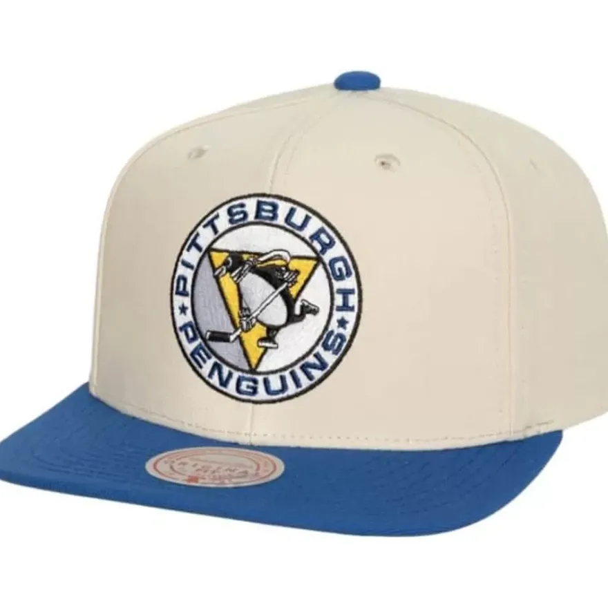 Mitchell & Ness Snapback-Vintage Cream Snapback Pittsburgh Penguins