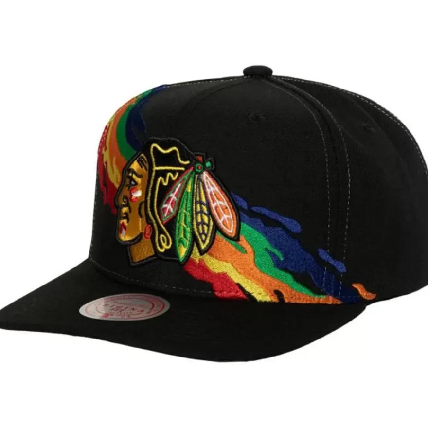 Mitchell & Ness Snapback-Vintage Paintbrush Snapback Chicago Blackhawks