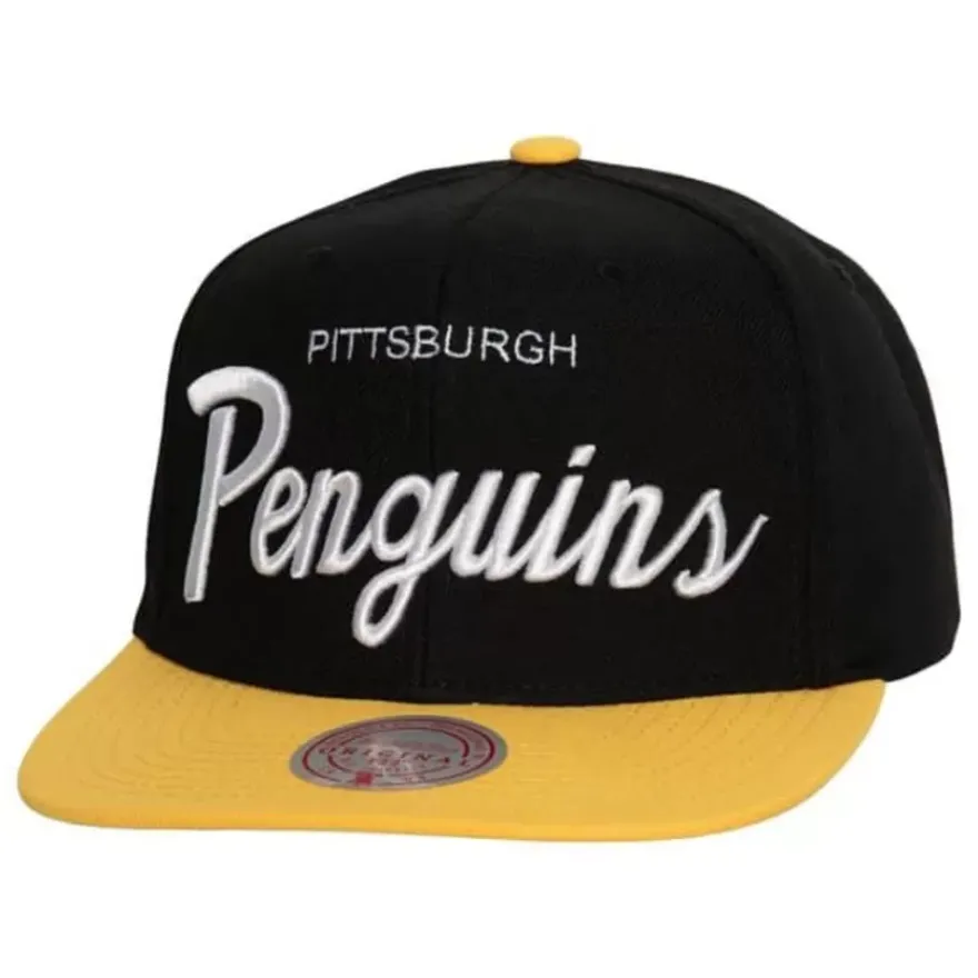 Mitchell & Ness Snapback-Vintage Script Snapback Pittsburgh Penguins