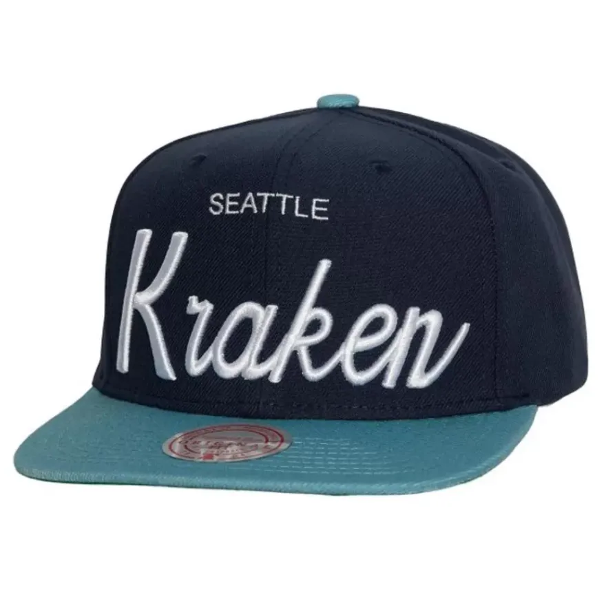 Mitchell & Ness Snapback-Vintage Script Snapback Seattle Kraken