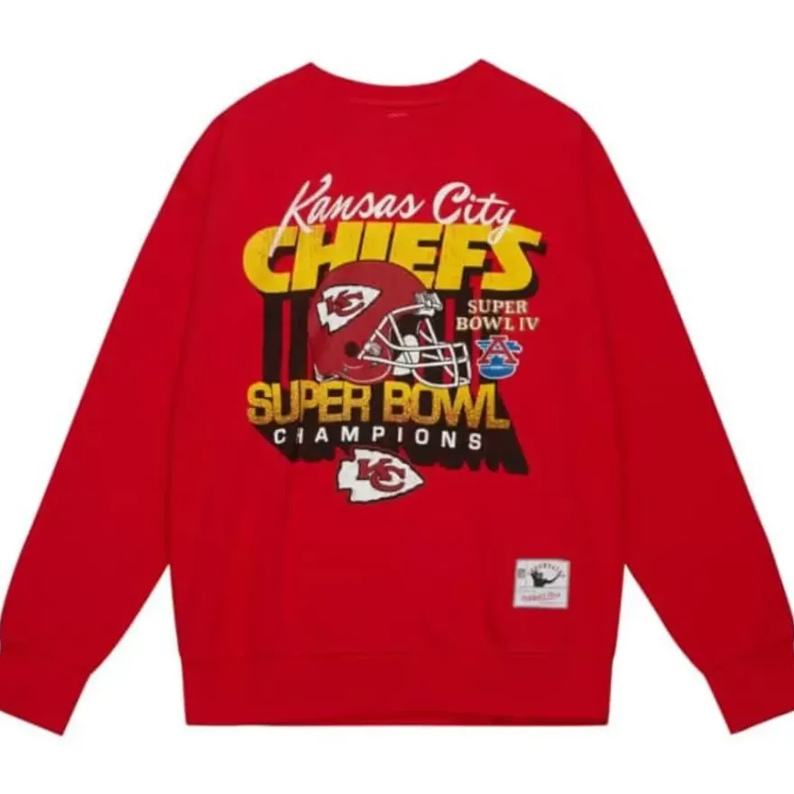 Mitchell & Ness Hoodies & Sweatshirts-Vtg Super Bowl Crew Kansas City Chiefs