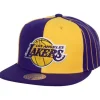 Mitchell & Ness Snapback-What The Pinstripe Snapback Los Angeles Lakers