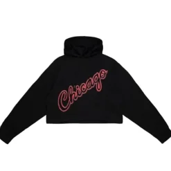 Mitchell & Ness Hoodies & Sweatshirts-Womens Big Face 4.0 Crop Hoodie Chicago Bulls