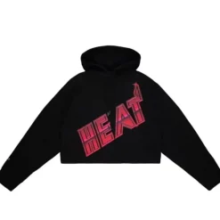 Mitchell & Ness Hoodies & Sweatshirts-Womens Big Face 4.0 Crop Hoodie Miami Heat