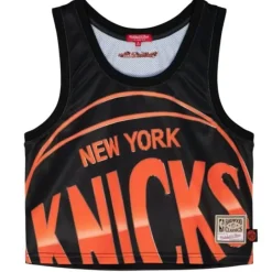 Mitchell & Ness T-Shirts & Tops-Womens Big Face 4.0 Crop Tank New York Knicks