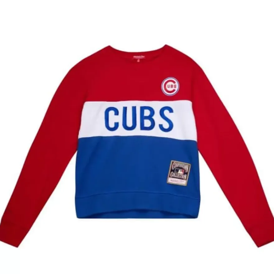 Mitchell & Ness Hoodies & Sweatshirts-Women'S Color Block Crew 2.0 Chicago Cubs