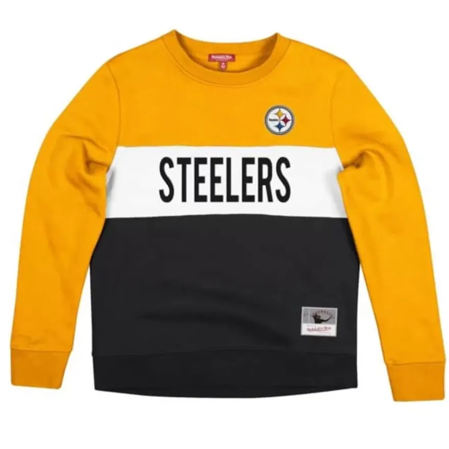 Mitchell & Ness Hoodies & Sweatshirts-Women'S Color Block Crew 2.0 Pittsburgh Steelers